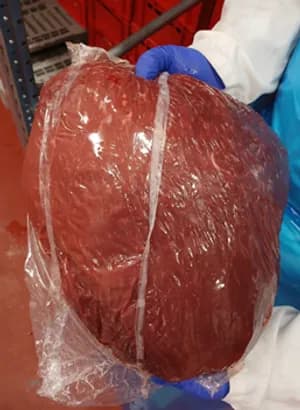 Frozen beef topside pad