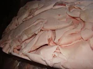 Frozen pork cutting fat