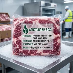 Premium Frozen Boneless Pork Neck Meat 25kg Bulk Export Quality