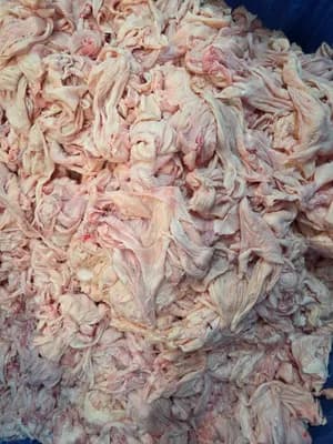 Fresh and frozen chicken skin