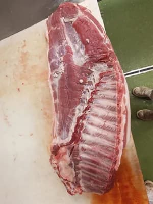 Frozen pork belly - bone in, skin on